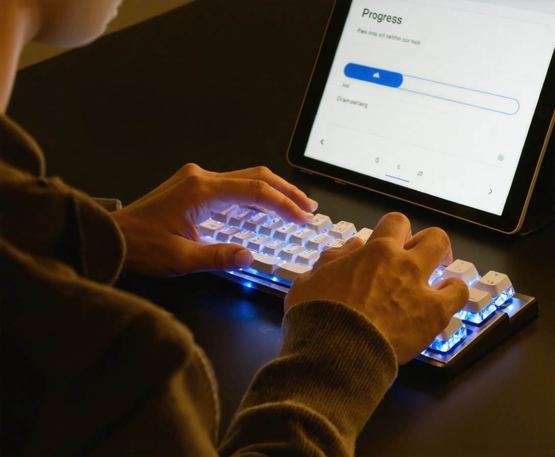 Code-Visualisierung auf einem Tablet bei einem Kurs der AI Growth Coach Academy